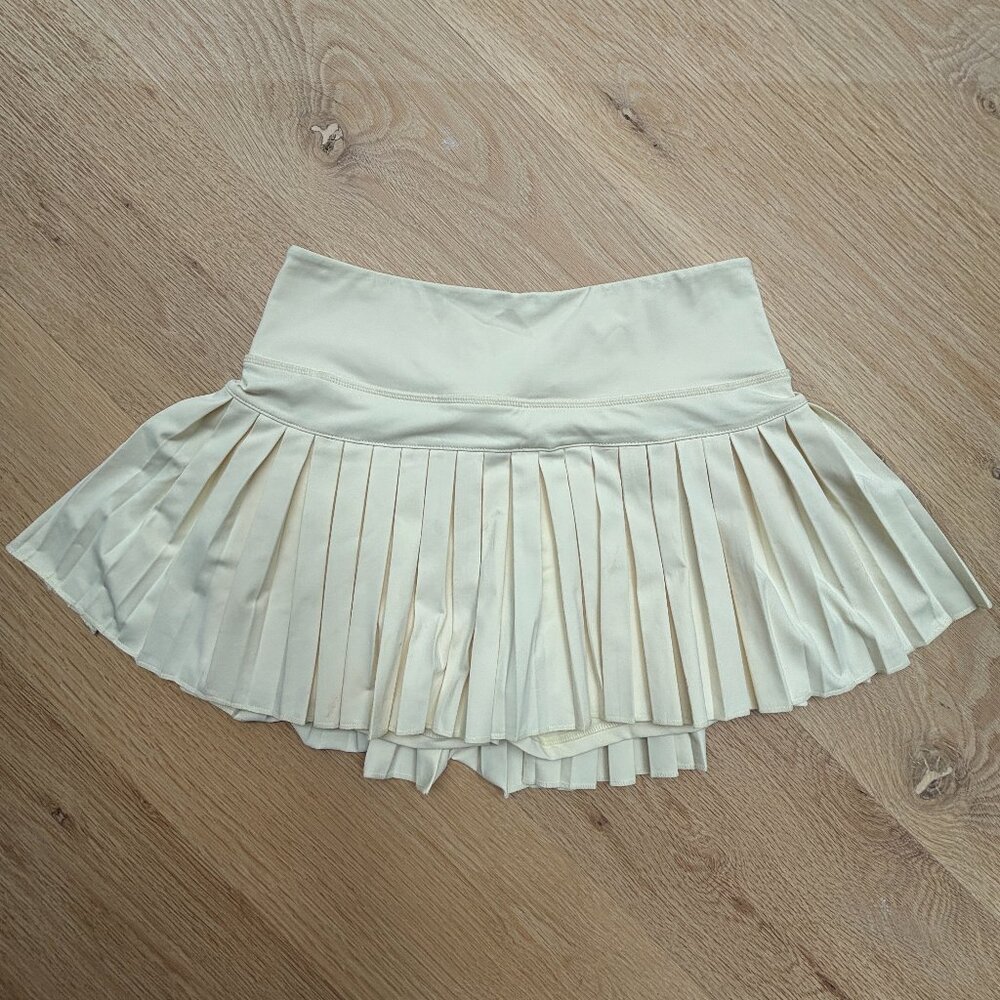 Gold Hinge Pleated Mini Skirt